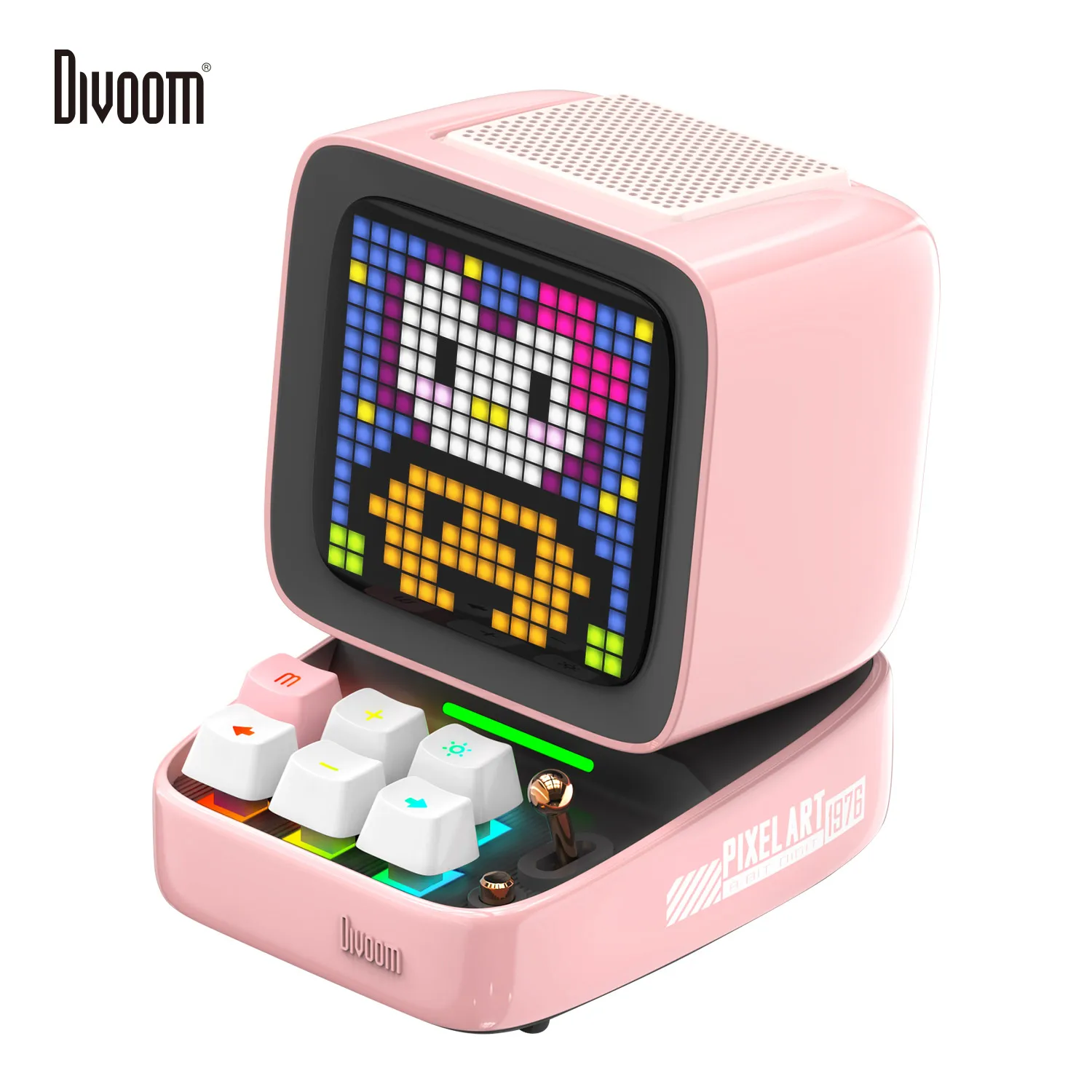 

Ditoo Bluetooth Speaker Retro Pixel Art Game Portable with 16X16 LED App Controlled Front Screen (Pink) DIY LED Display Board