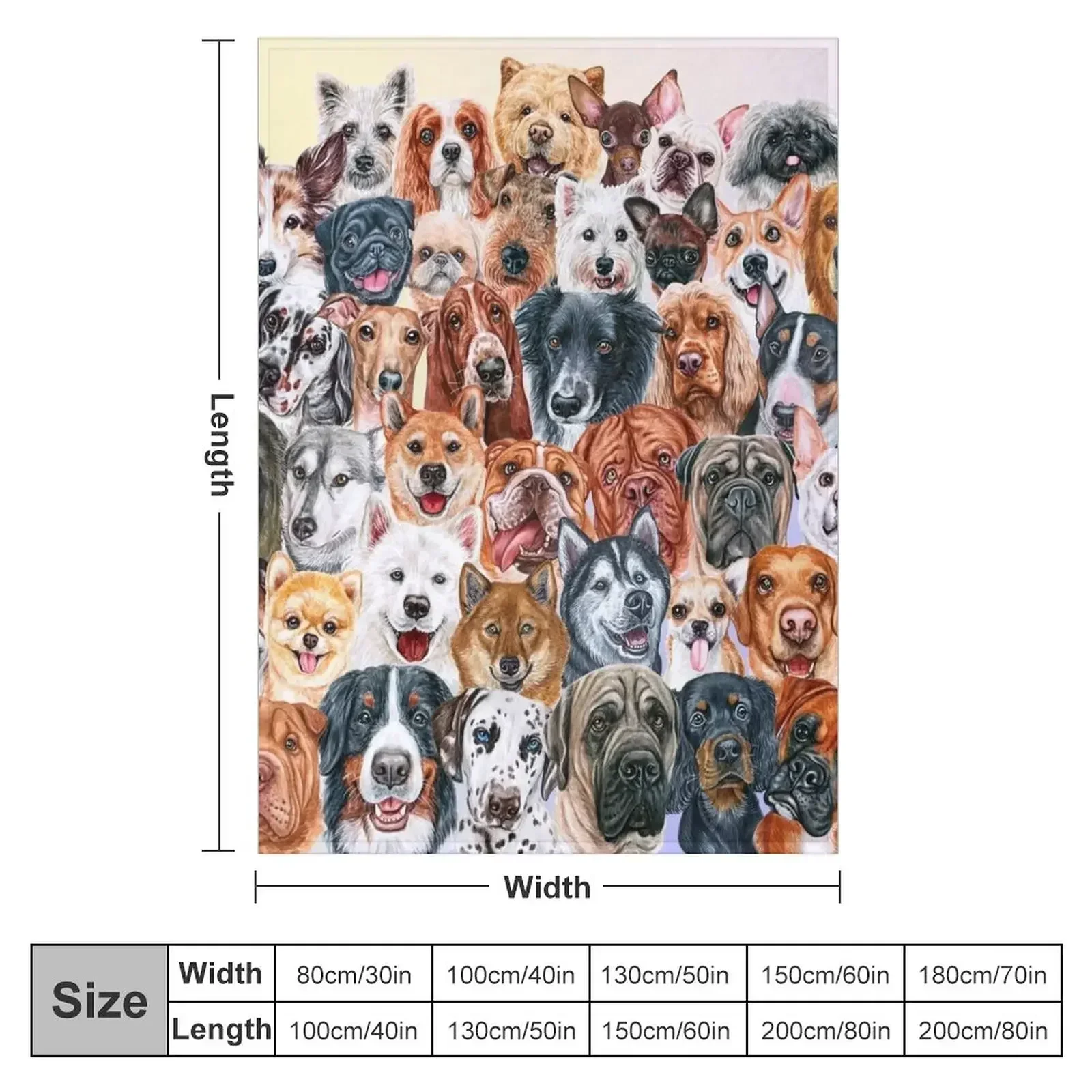 Beautiful Collage of Dogs, so many painted beautiful faces, dogs are the best! Throw Blanket Bed Weighted Designers Blankets