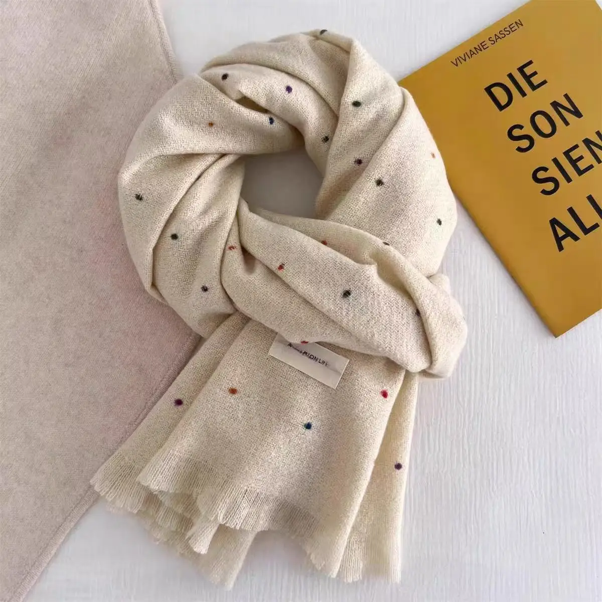 Scarf Fashion Imitation Cashmere Scarf Neck Warmer Thick Woman Winter Scarves Korean Style Soft Bufanda Dongdaemun Korea 2024