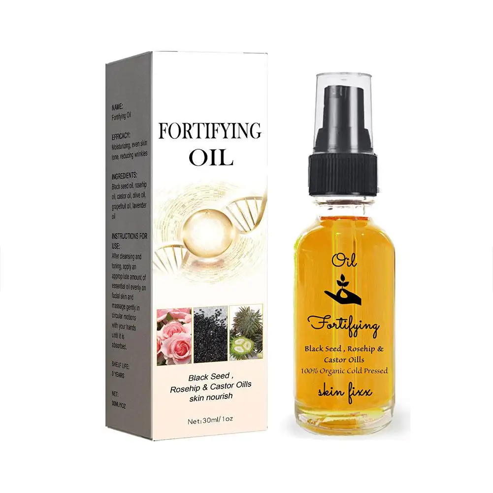 New 30ml Facial Moisturizer Organic Castor Oil Black Seed Face Serum Natural Nourishing Hydrates Skin Care