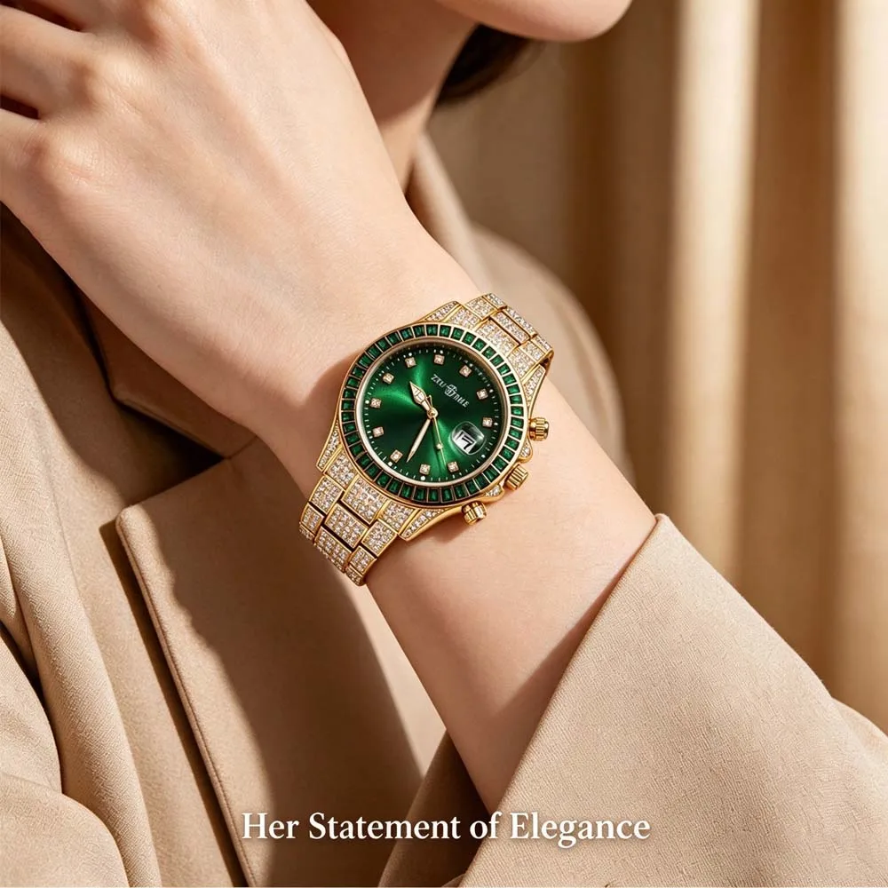 Fashion Trendy Men's and Women's Quartz Watches  Business-Casual Unique Styles Gold Watches Diamond-Set Couple Watches hombres