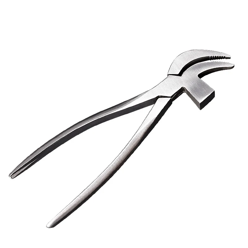 1Pc Stainless Steel Leather Craft Tool Metal Hammer Pincers Design Shoemaking Pliers Silver Saddlers Pliers Leather Craft