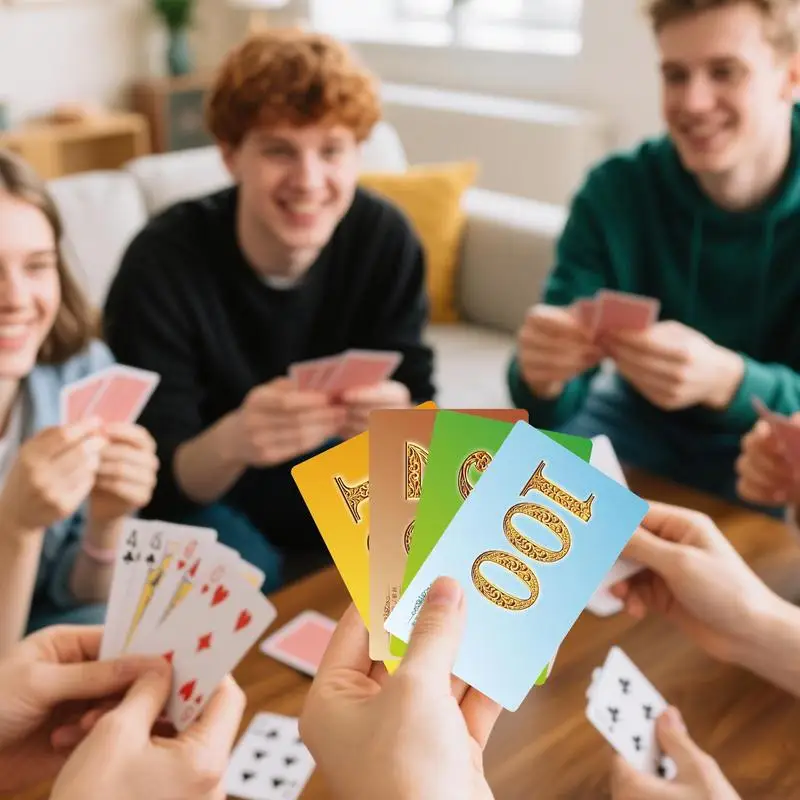 

Poker Chips Set Scratch-Resistant Playing Card Chips Set Of 100 Interactive Family Card Games For Home Travel Gathering Parties