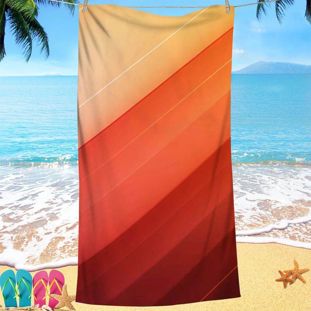 Geometric Pattern Series digital-printed polyester Superfine fiber double-sided fleece Beach vacation bath towel, beach towel