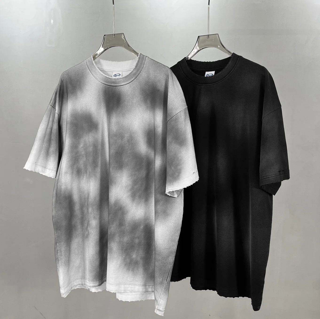 

Винтажная мужская футболка оверсайз с рваными элементами и эффектом потертости в стиле Канье, весна-лето, Artiemaster