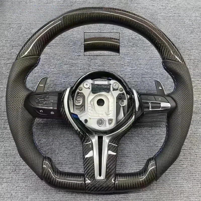 All Black Carbon Fiber Style Steering Wheel Modification For Bmw F30 F10 F31 F20 F25 F22 F36 F33 F32 F80 F82 F11 F18 F01 F90 E90