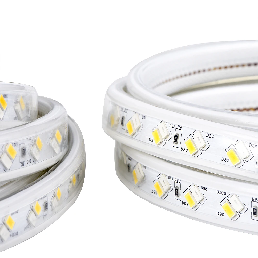 AC220V LED Strip Warm White + White Outdoor Waterproof Flexible SMD 5630 LED Tape Light Strips Dimmable Ribbon for Room 15m 20m