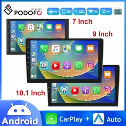 Podofo-Androidカーマルチメディアプレーヤー,ラジオ,ビデオプレーヤー,トヨタ車用自動ステレオ,フォルクスワーゲン,ハイファイ,2ディン,10.1インチ,9インチ,7インチ