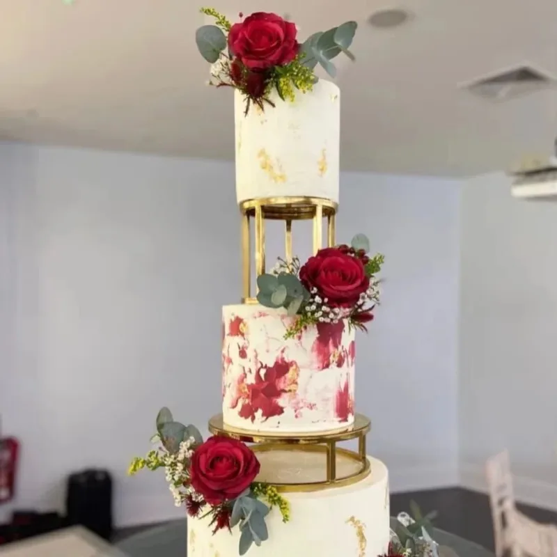 Iron Dessert Table Cake Decoration Display Rack Tray Wedding Table Customized White Stands Modern Cake Tools Sustainable