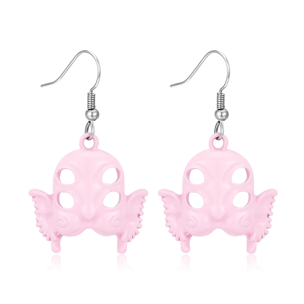 Melanie Martinez-Boucles d'Oreilles Crochet Masque Bébé Cry Portals, Bijoux Créatifs, Pendentif Rose, Accessoires Cosplay, Cadeau pour Gérez, Mode