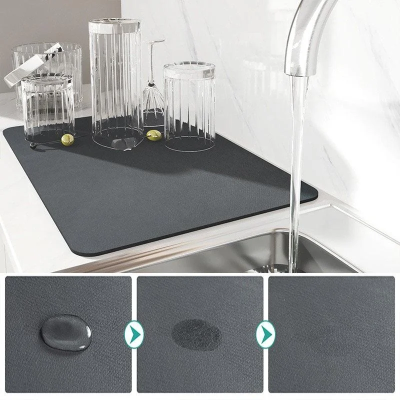 

Drain Pad Rubber Dish Drying Mat,Coffee Maker Mat, Super Absorbent and Quick Dry Silicone Drainer Mats Tableware Bottle Rugs