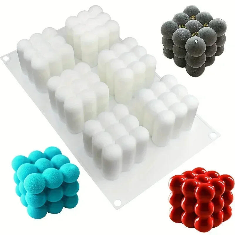 

1PC 6-Cavity 3D Bubble Silicone Mold for Candle & Soap DIY Craft Home Decor Top Quality