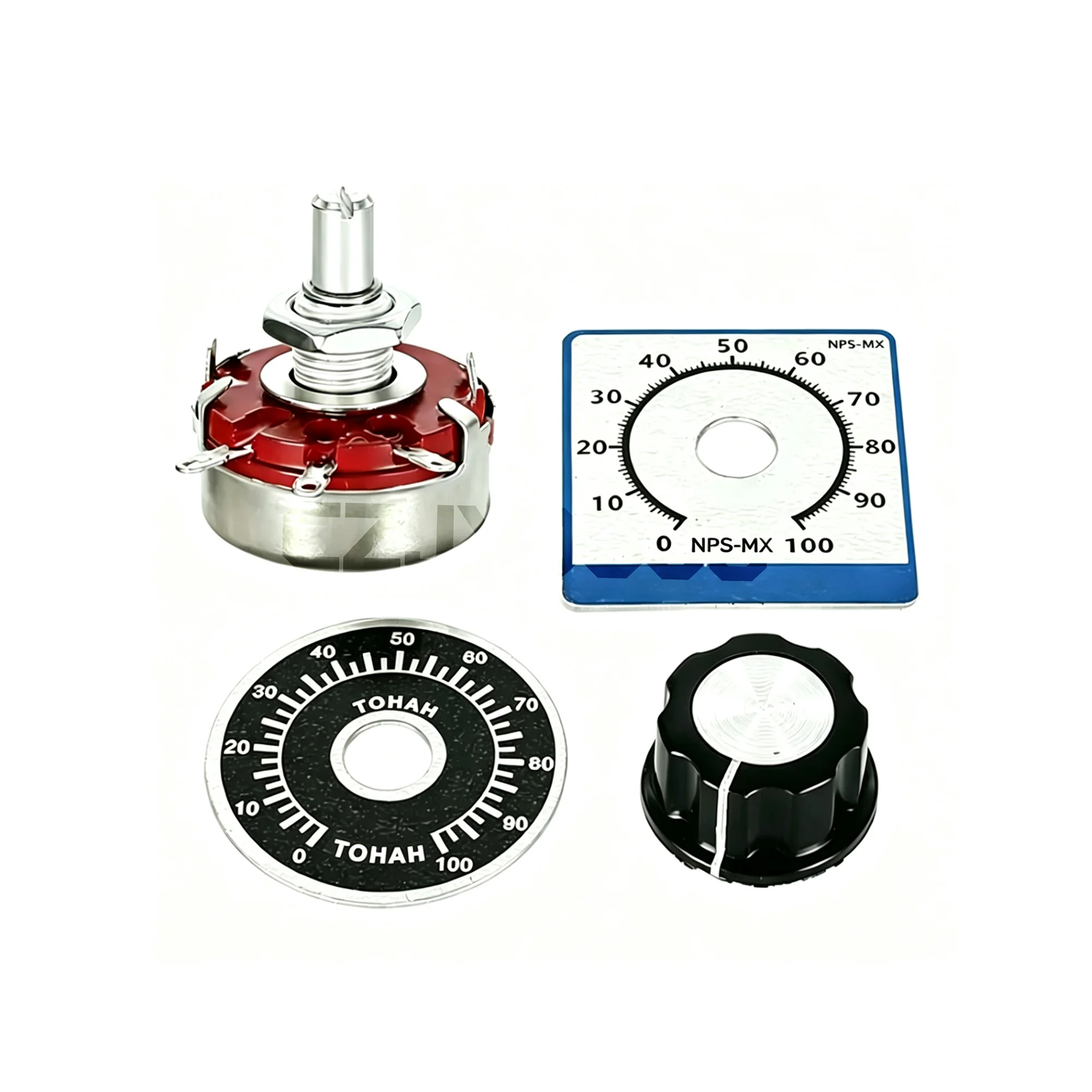 Free Shipping CZJXOOUS WTH118-1A 2W Single Turn Carbon Film Potentiometer with Knob & Dial, 470R-2M2