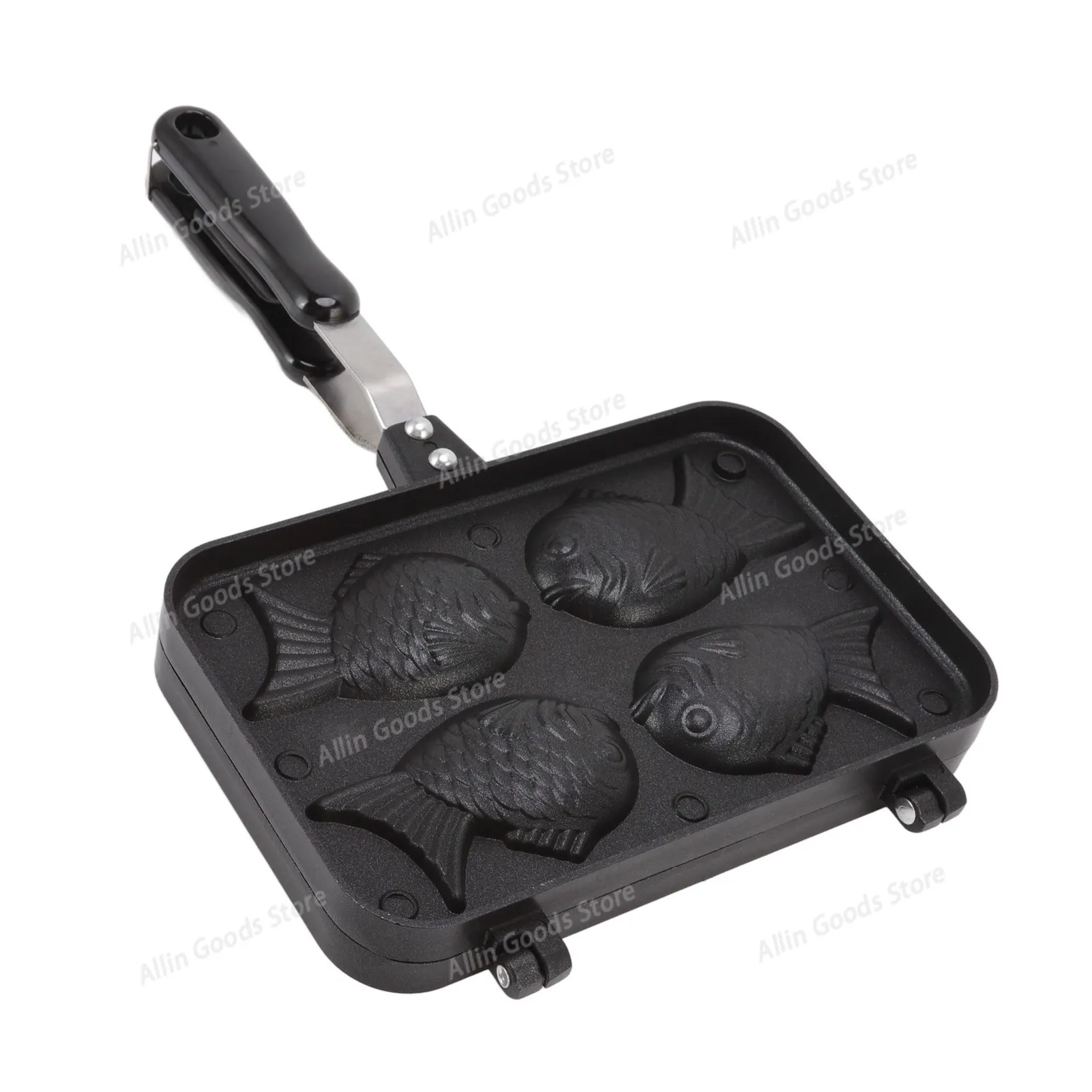 Aluminum Alloy Non-stick Double-sided Taiyaki Fish-shaped Baking Mold, Household Waffle and Cake Making Tray