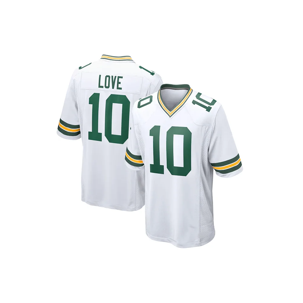 24-25 Adult Green Bay American Football Jersey Rugby Jersey Sportswear Training Jersey T-shirt Packers Love 10 Number