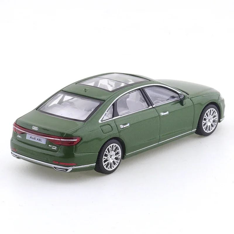 JKM 1/64  Audi A8L 2021 Green Car Alloy Toys Motor Vehicle Diecast Metal Model Kids Xmas Gift Toys for Boys