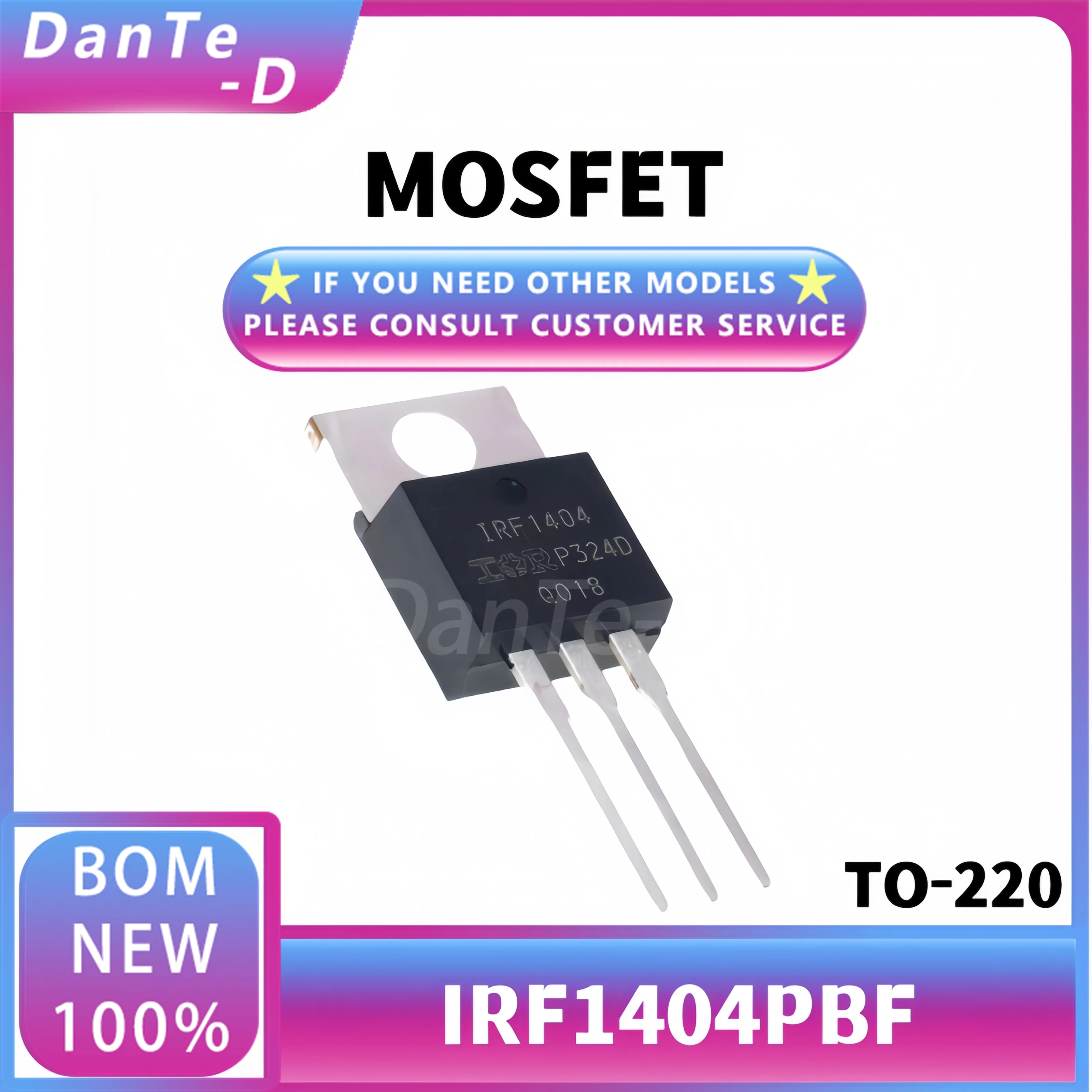 IRF1404PBF TO-220 N-Channel 40V 202A หลอดภาคสนาม Mosfet ของแท้