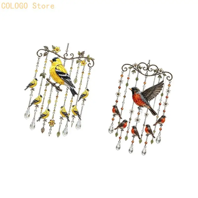 Acrylic Suncatchers Windchimes Bird Hanging Piece for Porch Window Display Garden D0LD
