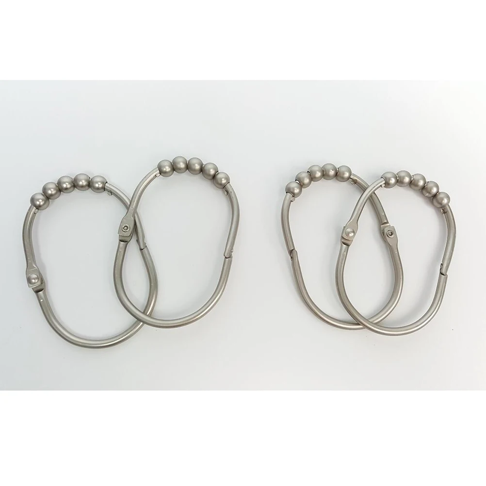 

12Pcs Wide Shower Curtain Rings Heavy Duty Brass Stainless Metal Easy Install Gliding Smoothly Quiet Bathroom Decor