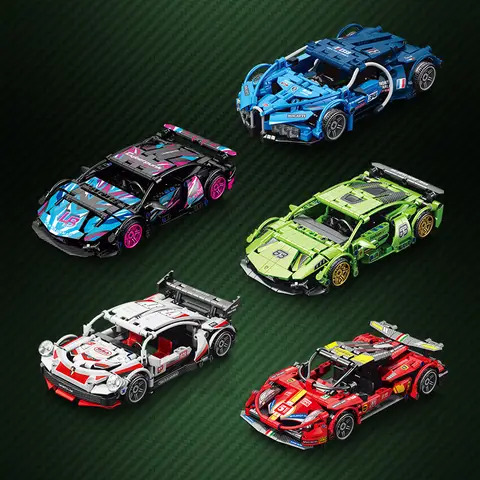 Lele Brothers Technology Power Racing Car Monteringsmodell Pojke Monteringsbyggstenar Leksak Present 8 best sales lele leksak - №2