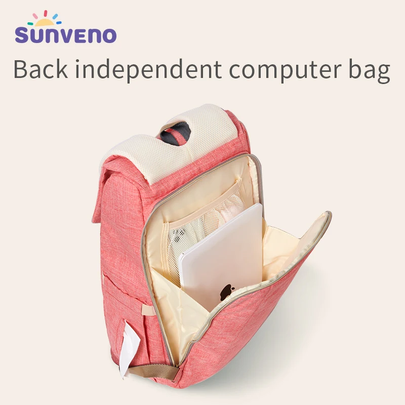 Sunveno-ママ用おむつバッグ,マタニティおむつバッグ,大容量トラベルバックパック,ベビーケア用ナーシングバッグ