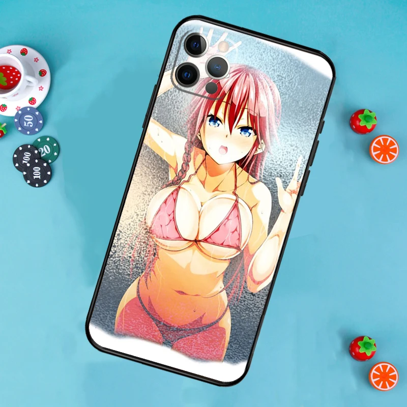 أنيمي الصيف بيكيني الفتيات قضية الهاتف ، غطاء آيفون 15 ، 11 ، 12 ، 13 ، 14 برو ماكس ، ميني ، X ، XR ، XS ، ماكس ، SE ، 2020 ، 7 ، 8 Plus #4