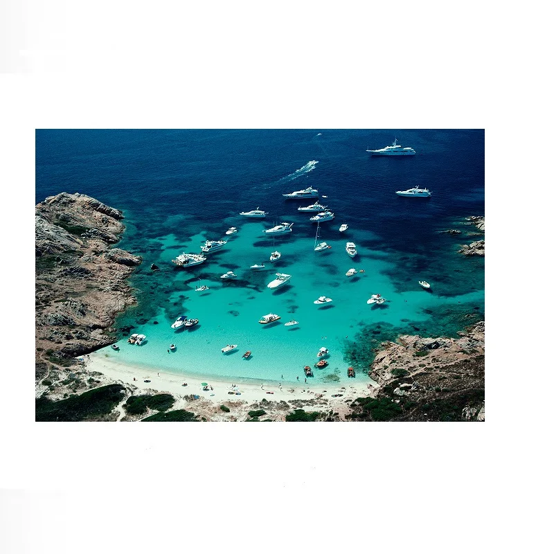 Slim Aarons 'Porto Rotondo' 1990, Print Art Canvas Poster, Living Room, Home Wall Decor Picture