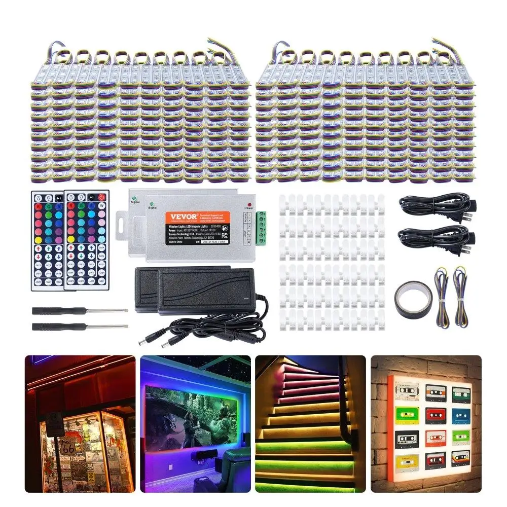 

400pcs LED Storefront RGB Lights 207ft 5050 SMD Remote Control Waterproof for Window Advertising