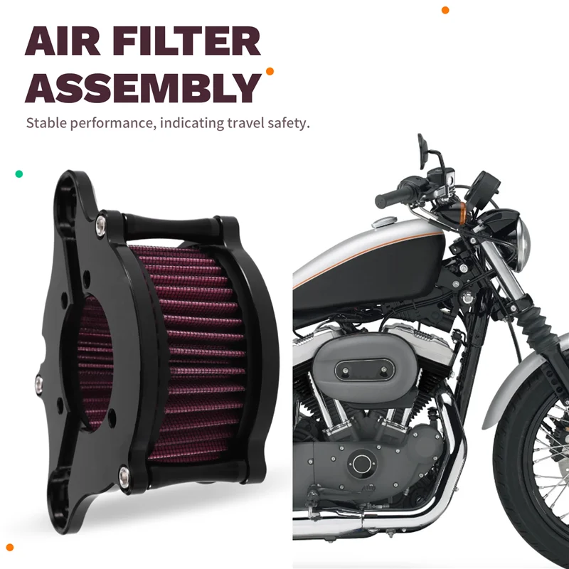 مجموعة منقي هواء لـ Sportster XL883 XL1200 Iron 883 48 72 1991-2021 طقم فلتر الهواء للدراجات النارية