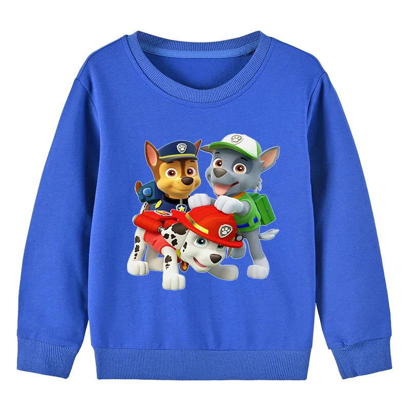 Paw Patrol Spring Autumn Casual Cartoon Game Printed Pullover Sweatshirts Children Fashion Kids Round Neck Long Sleeve Hoodies