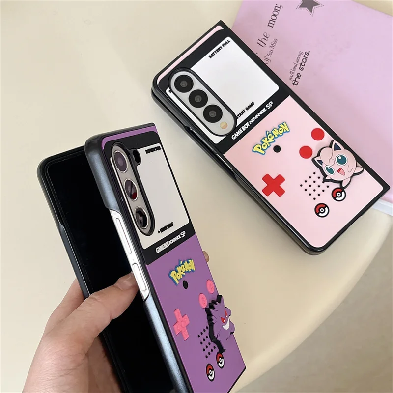 اليابان أنيمي P-البوكيمون Gengar Jigglypuff جراب هاتف لسامسونج Z Flip 6 zflip4 zflip5 Z أضعاف 3 4 5 zfold4 zflip6 غطاء وقائي