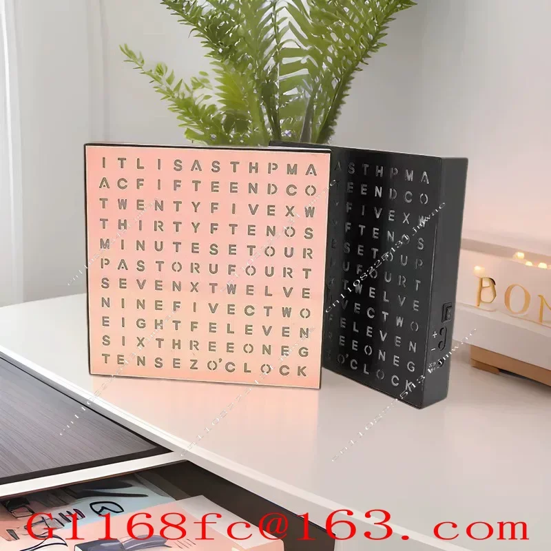 LED Alphabet Desk Clock Reading Time Timer Ambient Light Modern Decor for Home Office Study