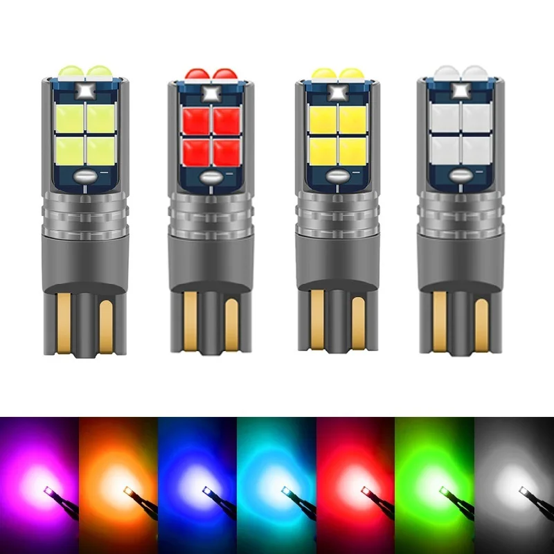 1pcs New T10 LED Canbus W5W 3030 10SMD 10W 12V-24V 194 168 Auto LED Car Interior Light plate Dome Reading Lamp Clearance Light