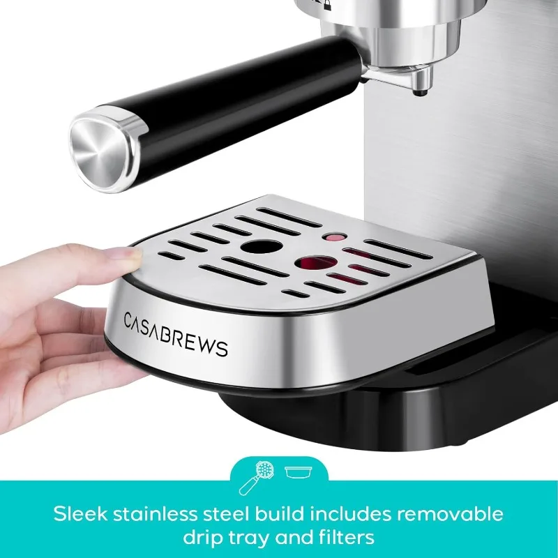 CM5418 Espresso Machine 20 Bar, Compact Espresso Maker With Steam Milk Frother, Stainless Steel Coffee Machine With 34 image 6