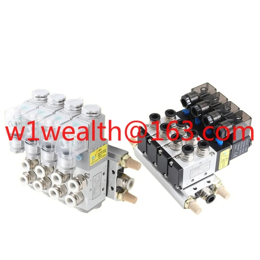 Pneumatic 4V210-08 solenoid valve baseplate bus plate discharge valve group two-position five-way cylinder control change