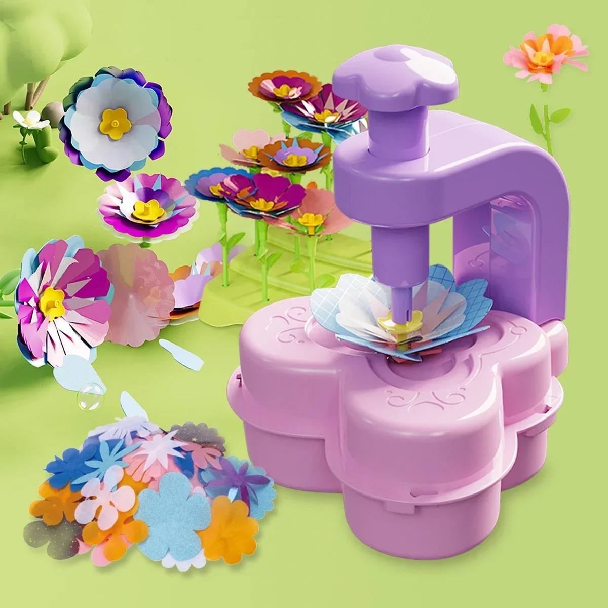 Fabric Flower Bouquets Toys DIY Craft Kits Toys for Kids Handmade Flowers Market Toy Girls Christmas Birthday Gift