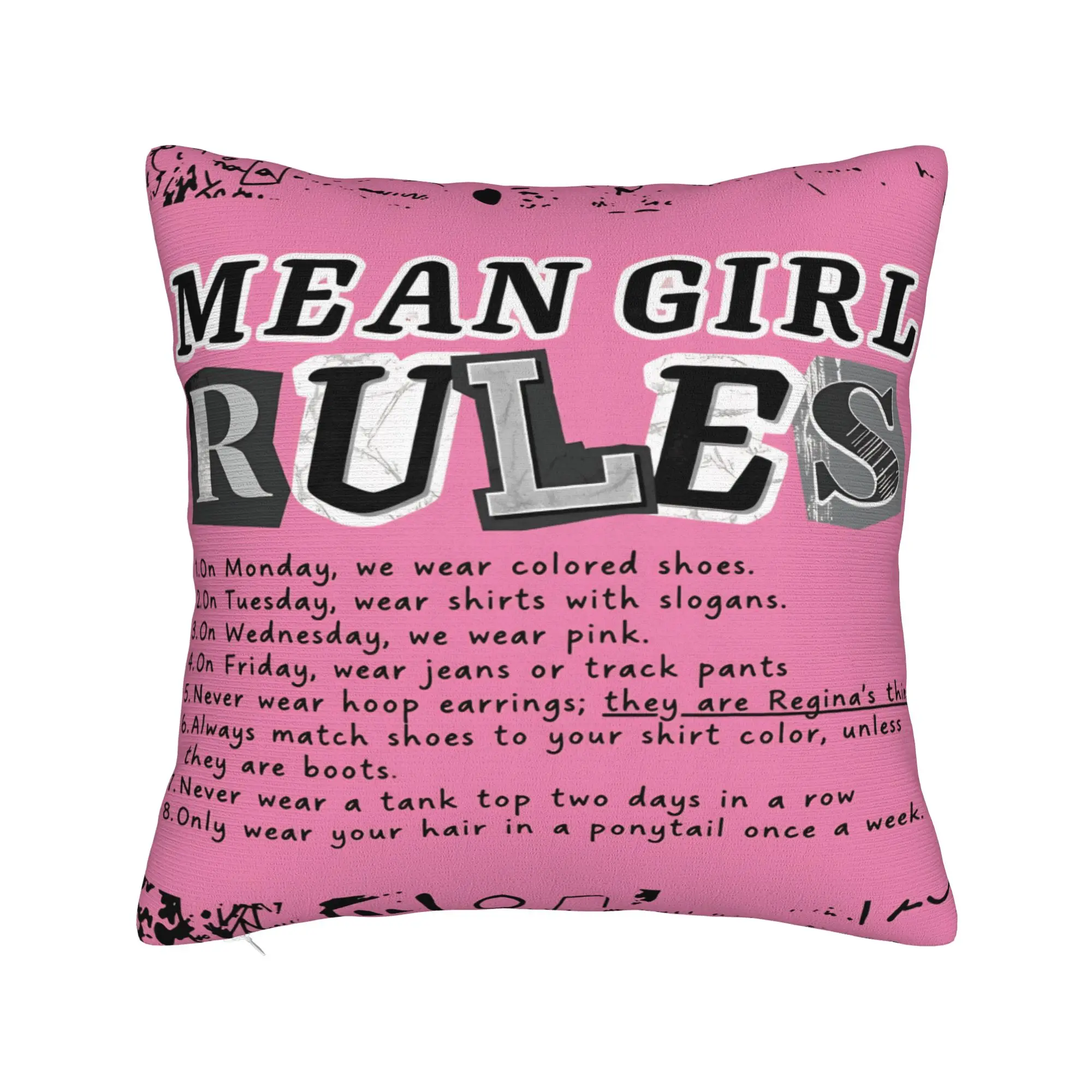 M-Mean Girls B-Burn Book Pillow Case  Custom Pillow Cover Novelty Cushion Cover For Sofa Couch Bed Living Room