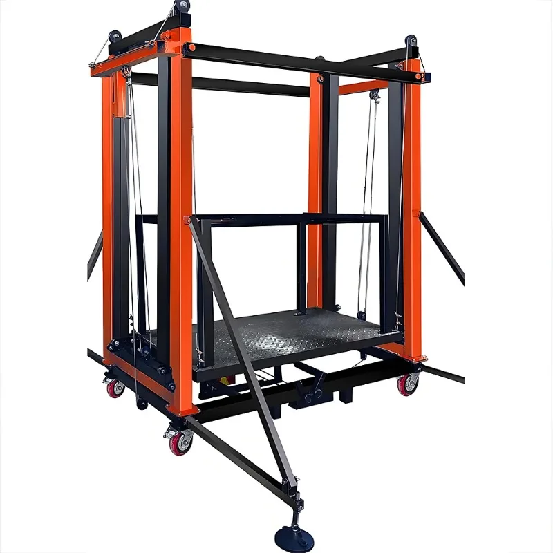 10M 500Kg Electric Scaffold Lift Foldable Portable Telescopic Hydraulic Mobile Platform Construction Warehouse Indoor Outdoor