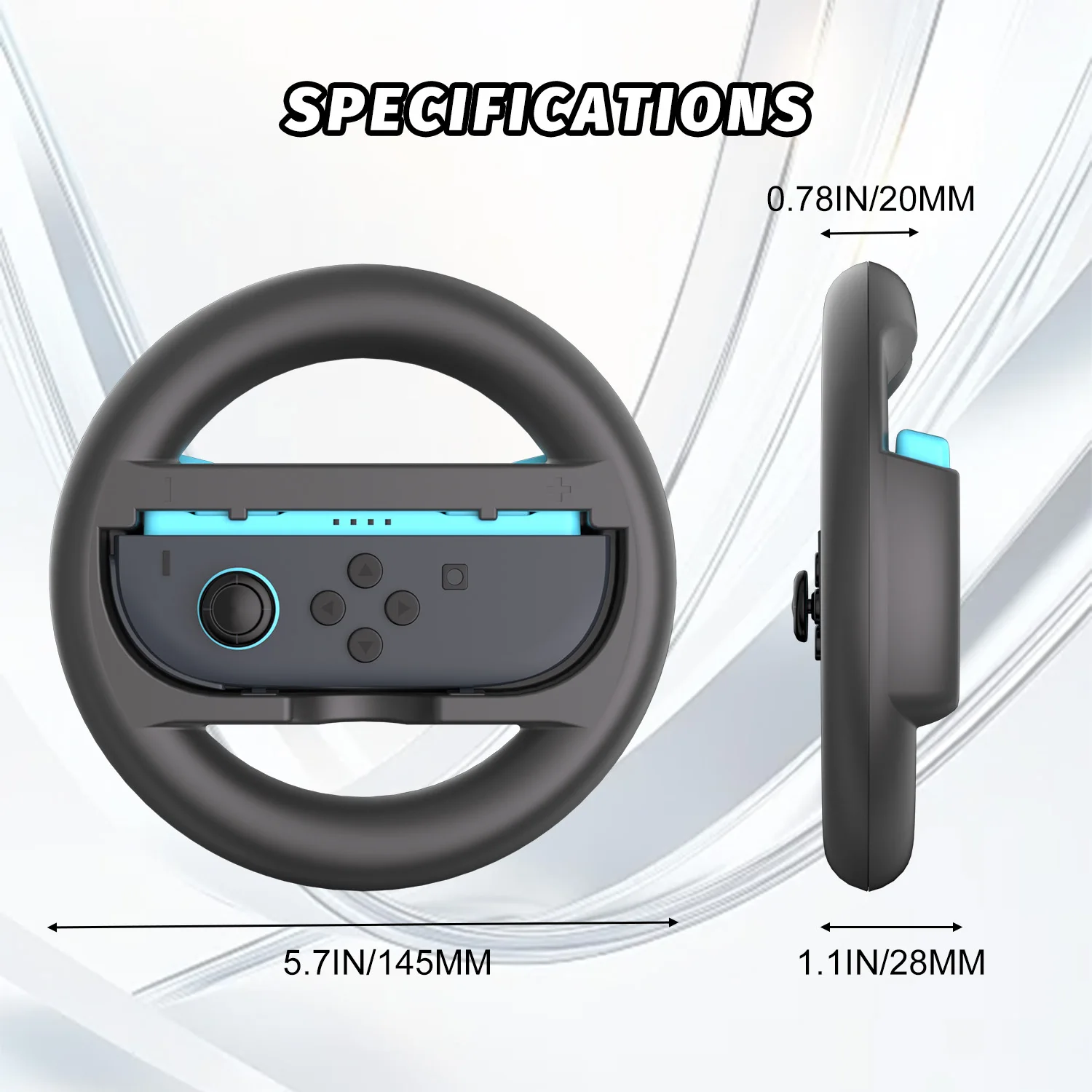 RGEEK 2 قطعة عجلة القيادة لنينتندو سويتش 2 Joy Con تحكم Joycon 2 عجلة سباق قبضة اليد لماريو كارت 8 ديلوكس