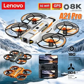Nowy Dron Lenovo A21 Pro Mini Dron Kamera 4K 8K HD z Ekranem RC Dron Silnik Bezszczotkowy Unikanie Przeszkód Quadcopter Dron Prezenty