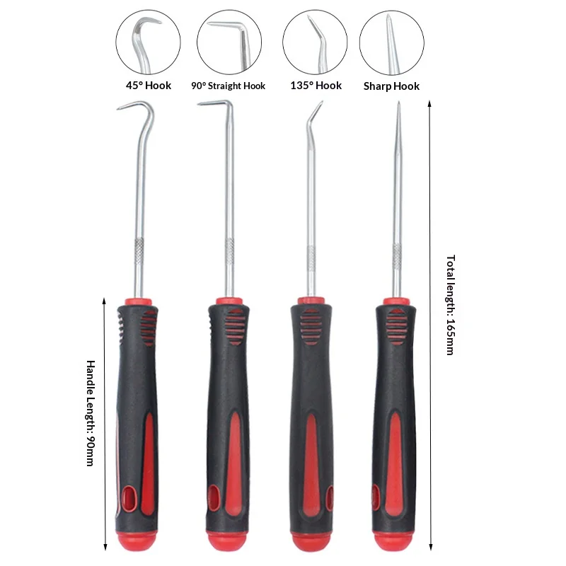 Mini 4-Piece Oil Seal Hook Set Automotive O-Ring Gasket Removal Tool Kit with Screwdrivers for Car Maintenance And Repair gallery 2
