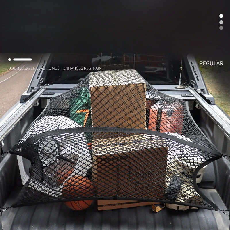 Universal Car Trunk Luggage Mesh Pocket for Pickup Truck - Fixed Storage Net Fabric Organizer Cargo Management Vehicle Accessory