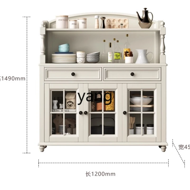 

LH обеденный боковой шкаф из цельного дерева для небольшой квартиры, шкаф для хранения из чистого массива дерева, открытый