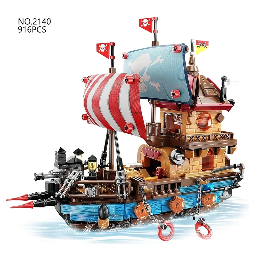 Pirate Ship Building Blocks Set Assemble Bricks Toys With LED Bricks Model Children's Birthday Christmas Gift