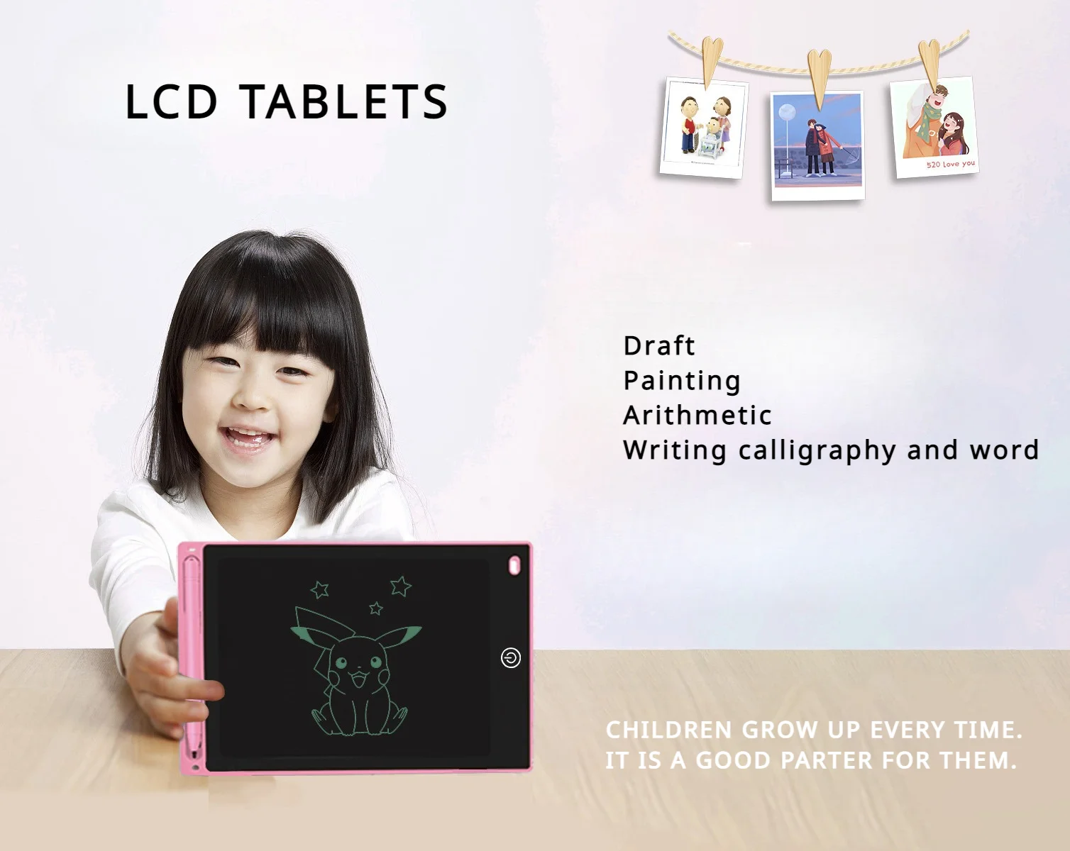 Tablero de tableta de escritura LCD para niños, tableta de dibujo educativa, juguetes para bebés, regalo, 4,4, 8,5, 10, 12 pulgadas