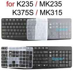 Keyboard Cover for Logitech MK235 K235 MK315 K375S 2019 2020 Wireless Black Clear Transparent Silicone Skin Case Protective
