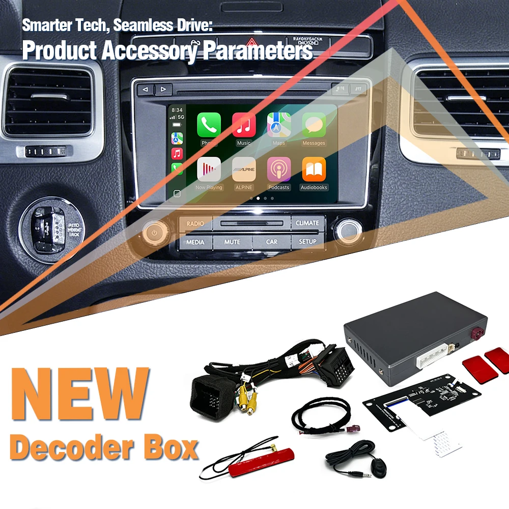 AUTOTOP Kabelloses CarPlay Android Auto Modul zur Fahrzeugmodifikation für Volkswagen VW Touareg RCD550 MirrorLink Airplay GPS Navi Wi-Fi – Detail 11