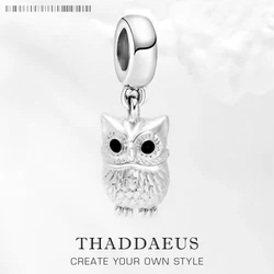 Hot Fashion Jewelry Cute Owl Pendant Charm Retro Carved Sweater 925 Sterling Silver Gift For Women Bracelet  Necklace