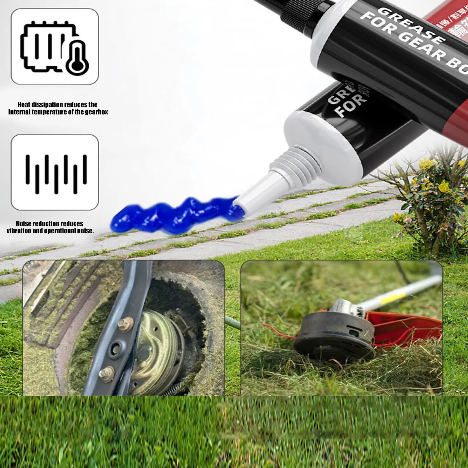 5Pcs Lawn Mower Grease Gear Grease Multi-Function Lubricant Refueling Nozzle Thread Design For Hedge Trimmers
