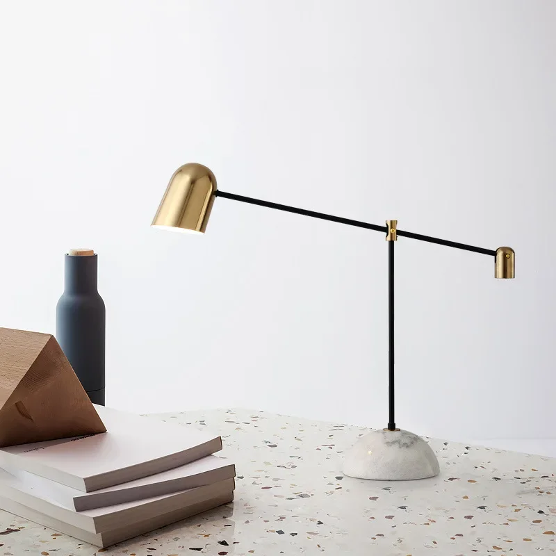 Moderne Minimalistische Creatieve Bureaulamp Marmeren Basis Verstelbare En Stijlvolle Woonkamer Studeerkamer Slaapkamer Bed Decoratieve Lamp